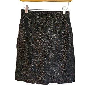 Vintage Danier snakeskin print suede leather mini skirt